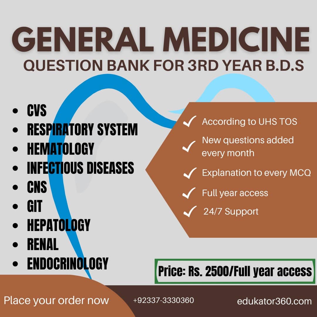 General Medicine Question bank – 3rd Year B.D.S